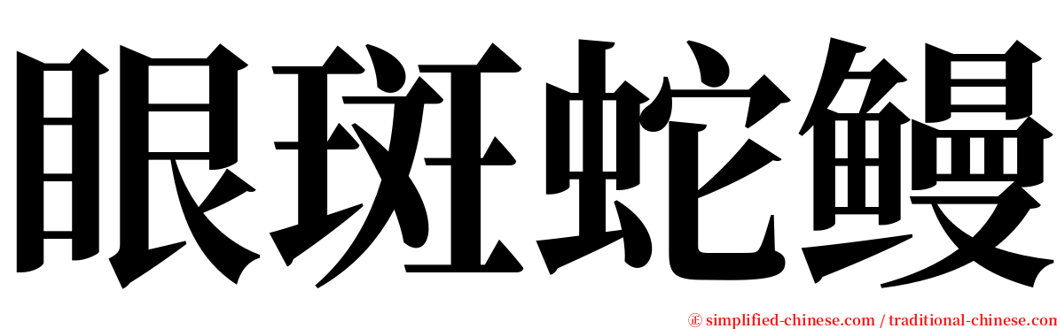 眼斑蛇鳗 serif font
