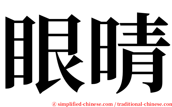 眼晴 serif font