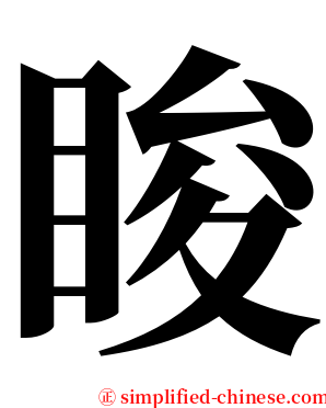 睃 serif font