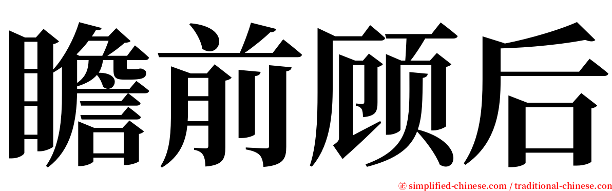 瞻前顾后 serif font