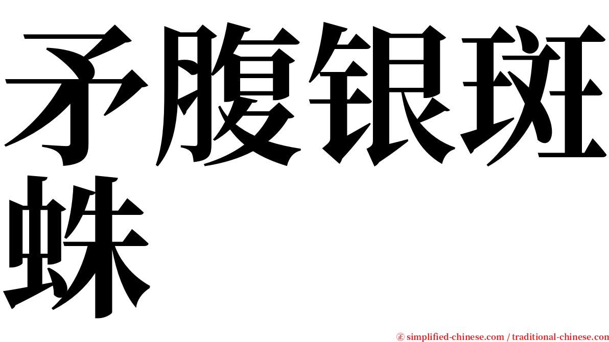 矛腹银斑蛛 serif font