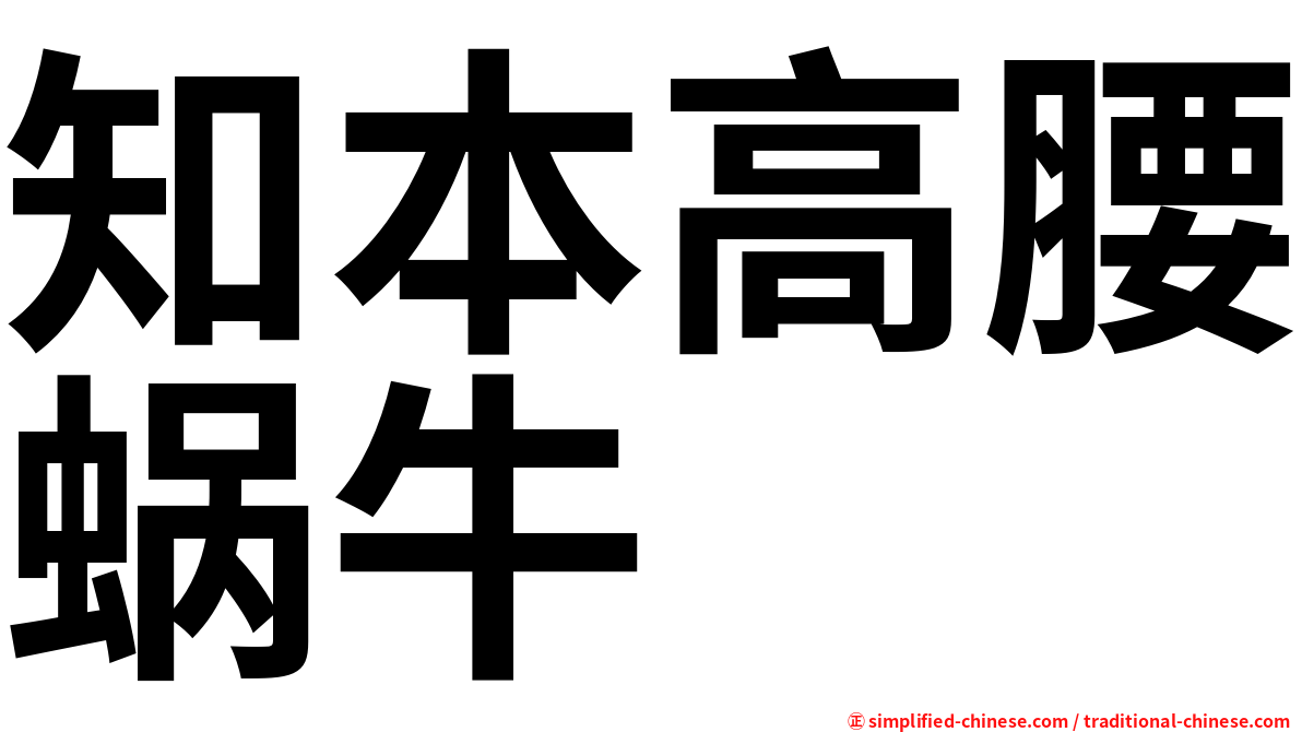 知本高腰蜗牛