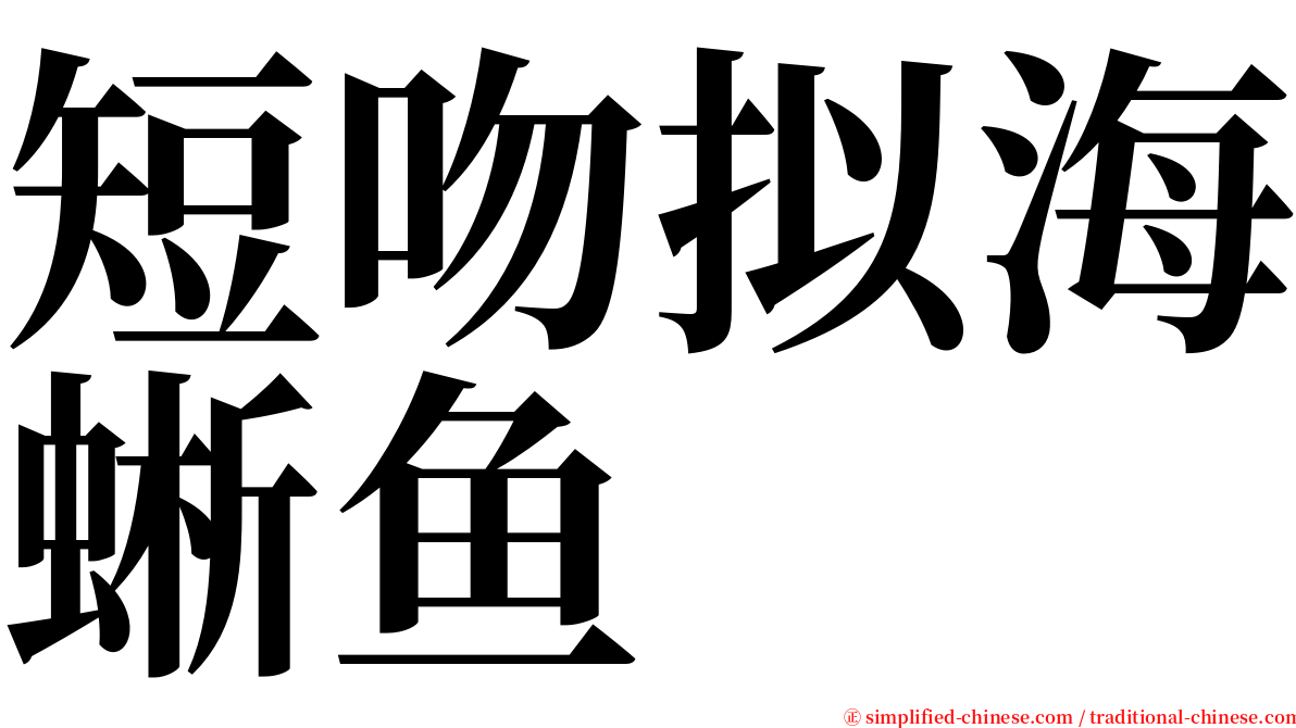 短吻拟海蜥鱼 serif font