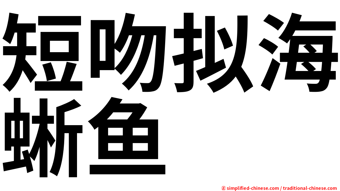 短吻拟海蜥鱼