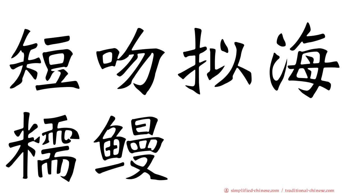 短吻拟海糯鳗