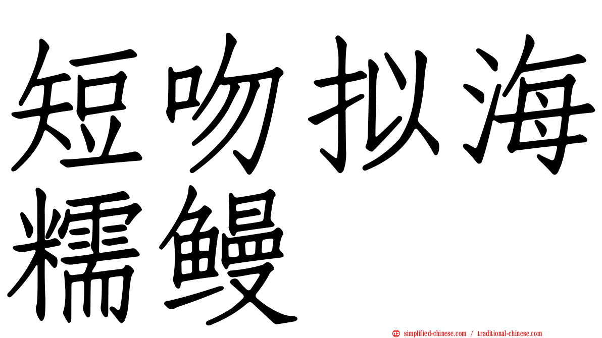 短吻拟海糯鳗