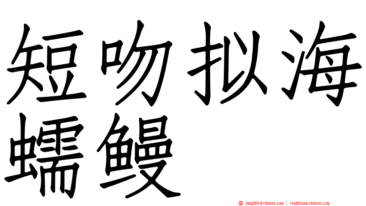 短吻拟海蠕鳗