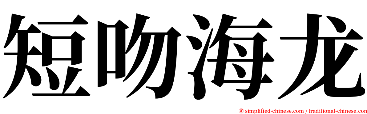 短吻海龙 serif font
