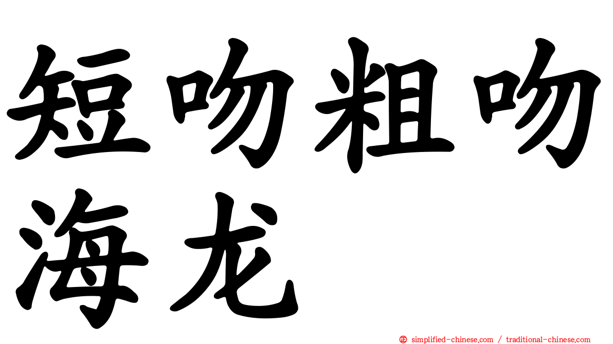 短吻粗吻海龙
