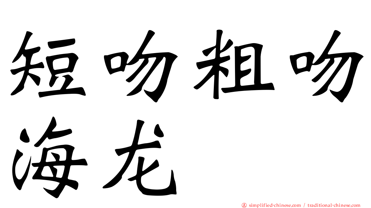 短吻粗吻海龙