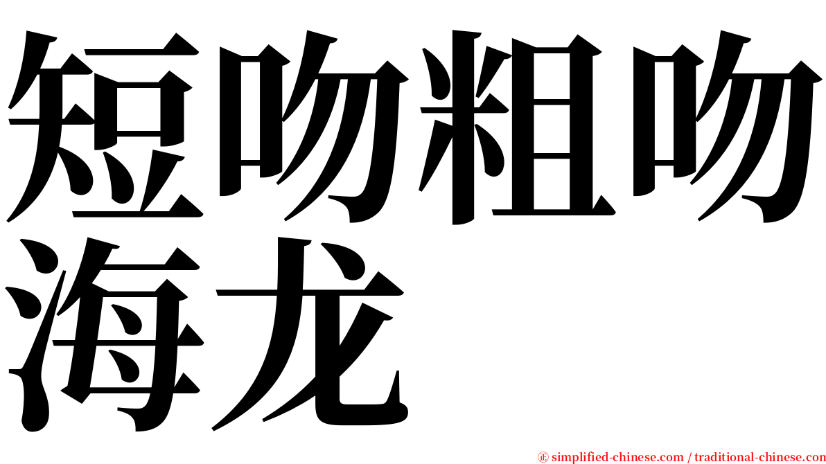 短吻粗吻海龙 serif font