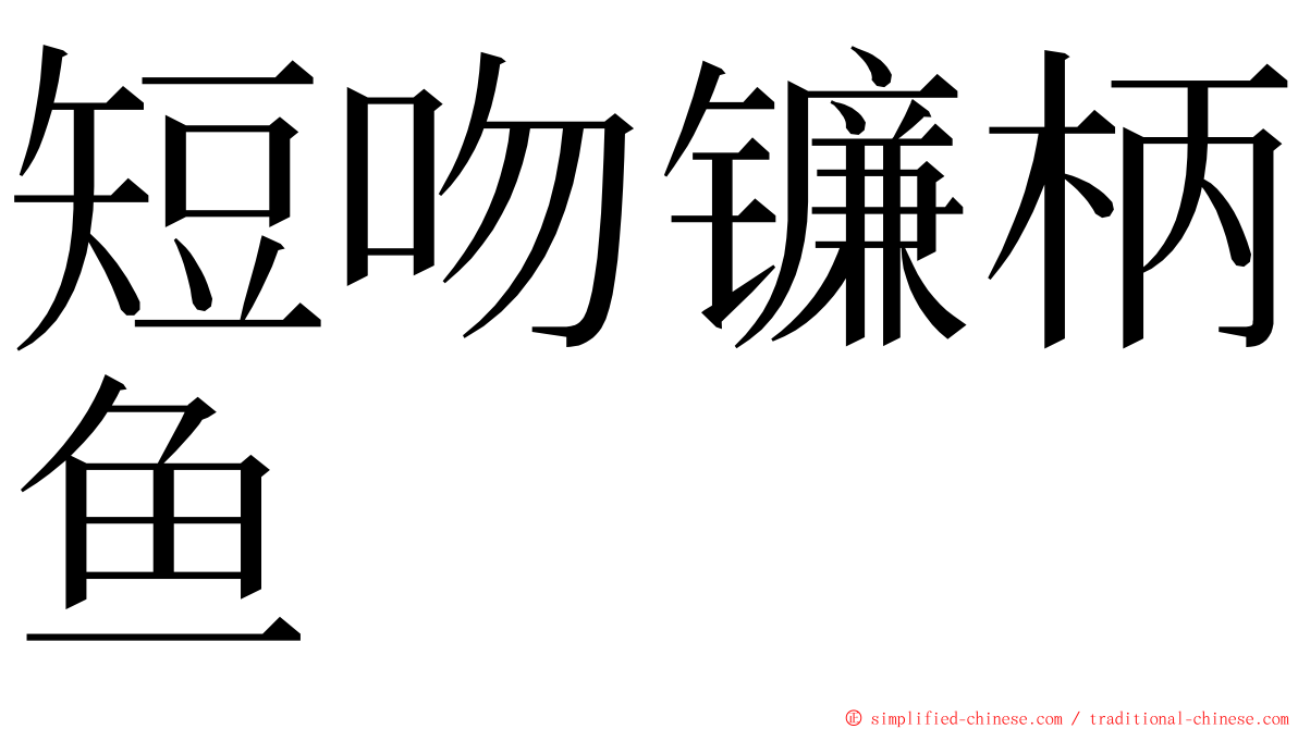 短吻镰柄鱼 ming font