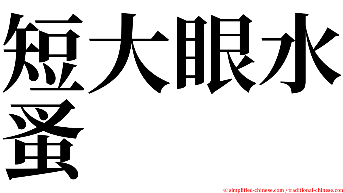 短大眼水蚤 serif font