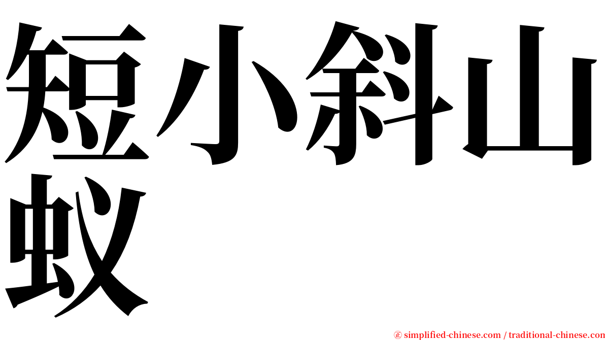 短小斜山蚁 serif font