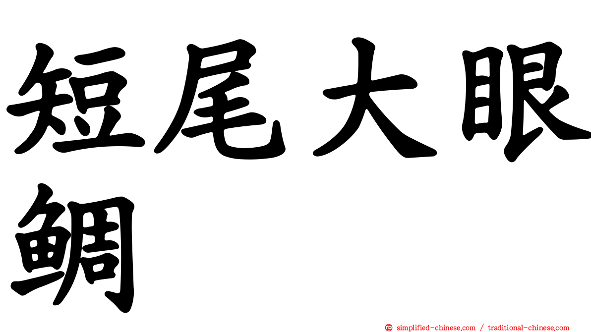 短尾大眼鲷