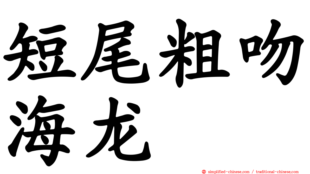 短尾粗吻海龙