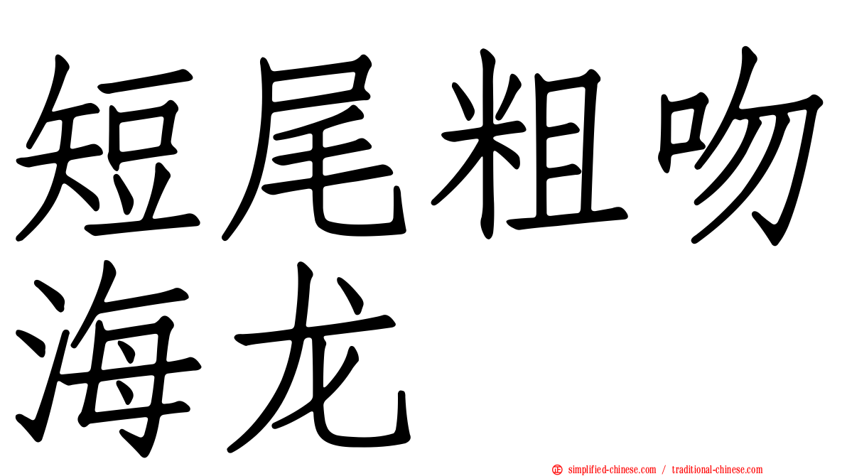 短尾粗吻海龙