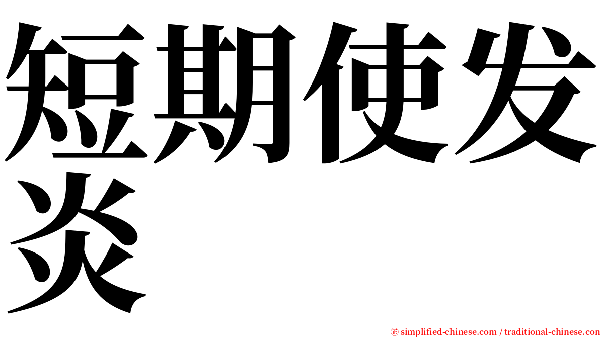 短期使发炎 serif font