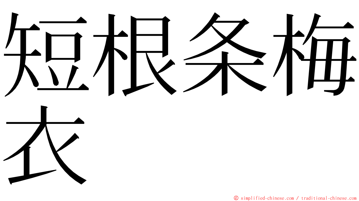 短根条梅衣 ming font
