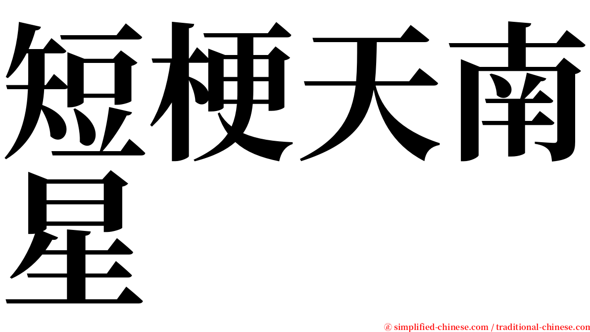 短梗天南星 serif font