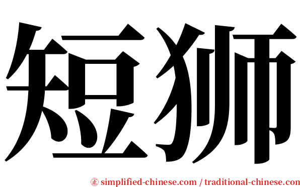 短狮 serif font