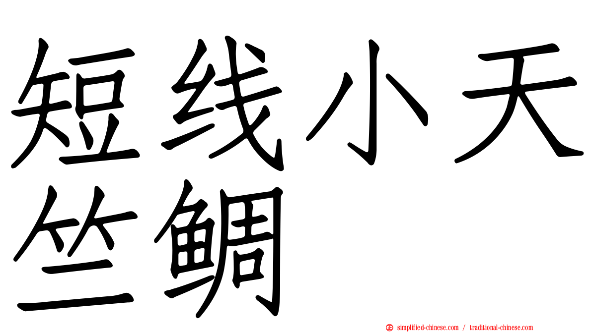 短线小天竺鲷
