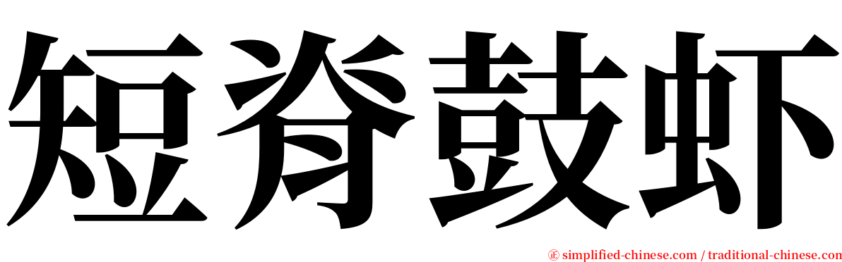 短脊鼓虾 serif font