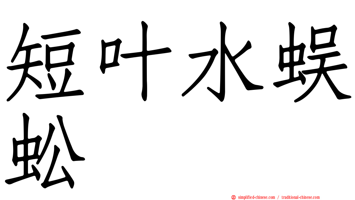 短叶水蜈蚣