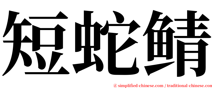 短蛇鲭 serif font