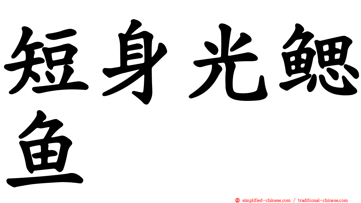 短身光鳃鱼