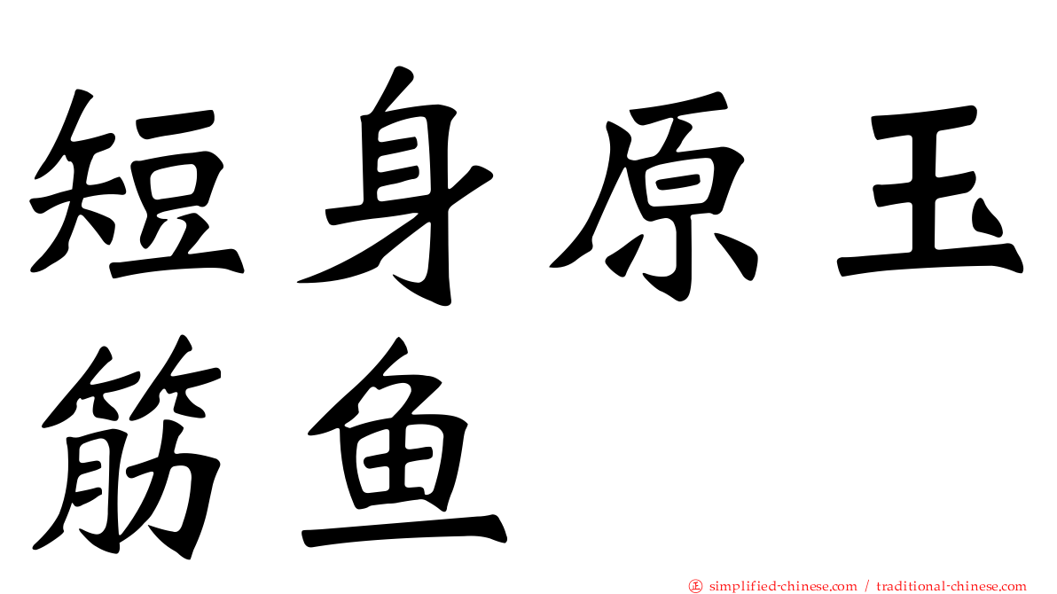 短身原玉筋鱼