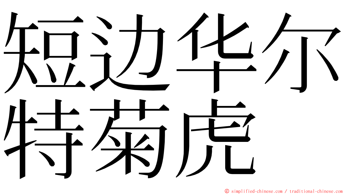 短边华尔特菊虎 ming font