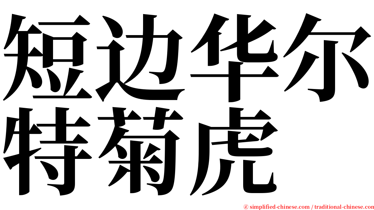 短边华尔特菊虎 serif font