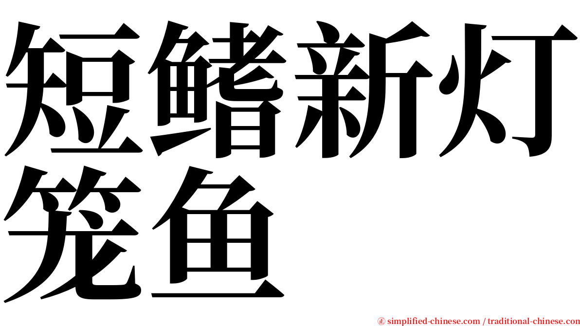短鳍新灯笼鱼 serif font