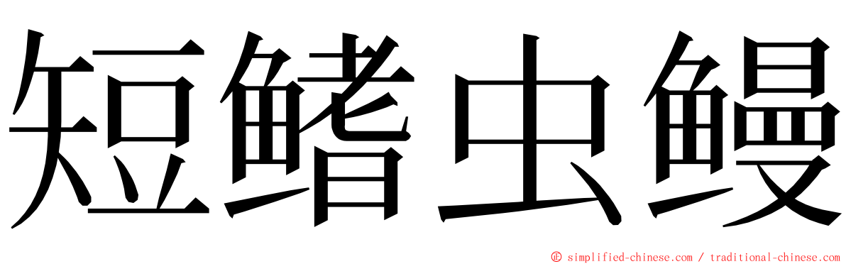 短鳍虫鳗 ming font