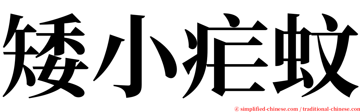 矮小疟蚊 serif font