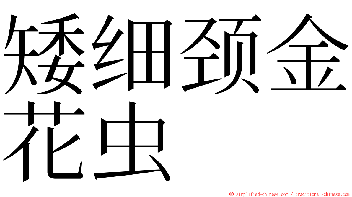 矮细颈金花虫 ming font