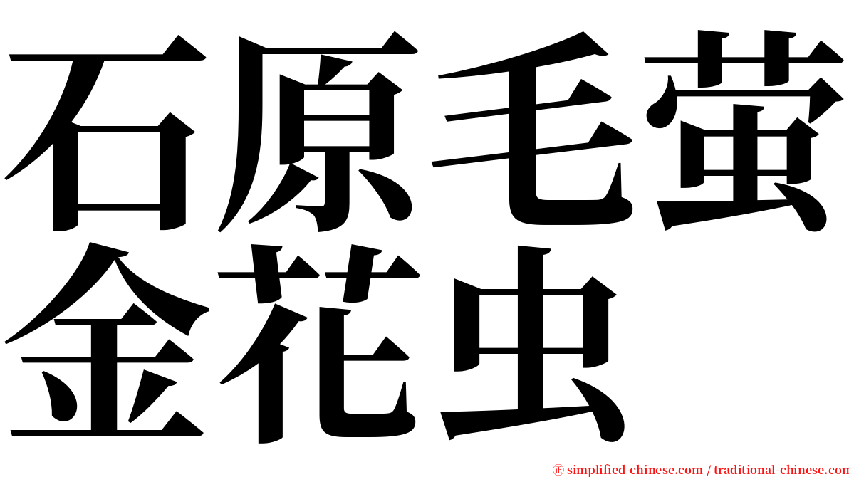 石原毛萤金花虫 serif font