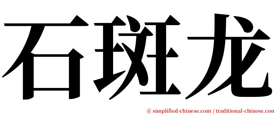 石斑龙 serif font