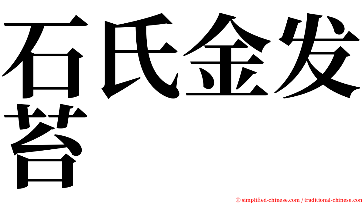 石氏金发苔 serif font