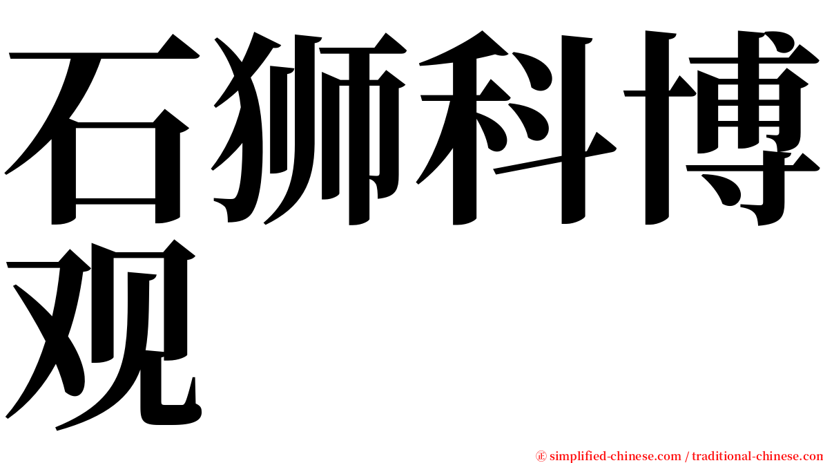 石狮科博观 serif font