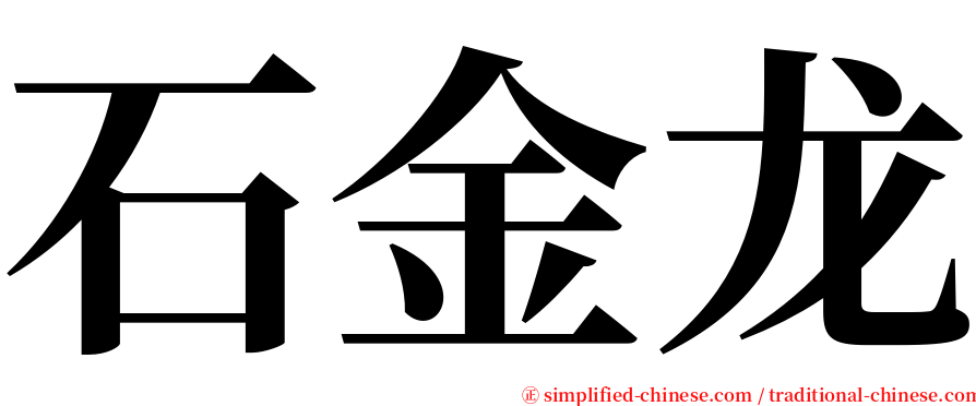 石金龙 serif font