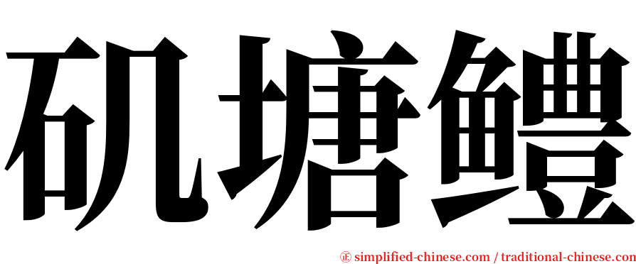 矶塘鳢 serif font