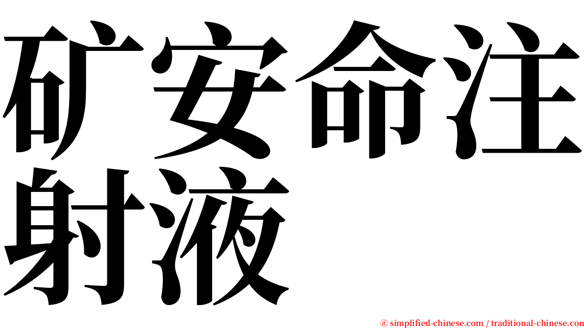 矿安命注射液 serif font
