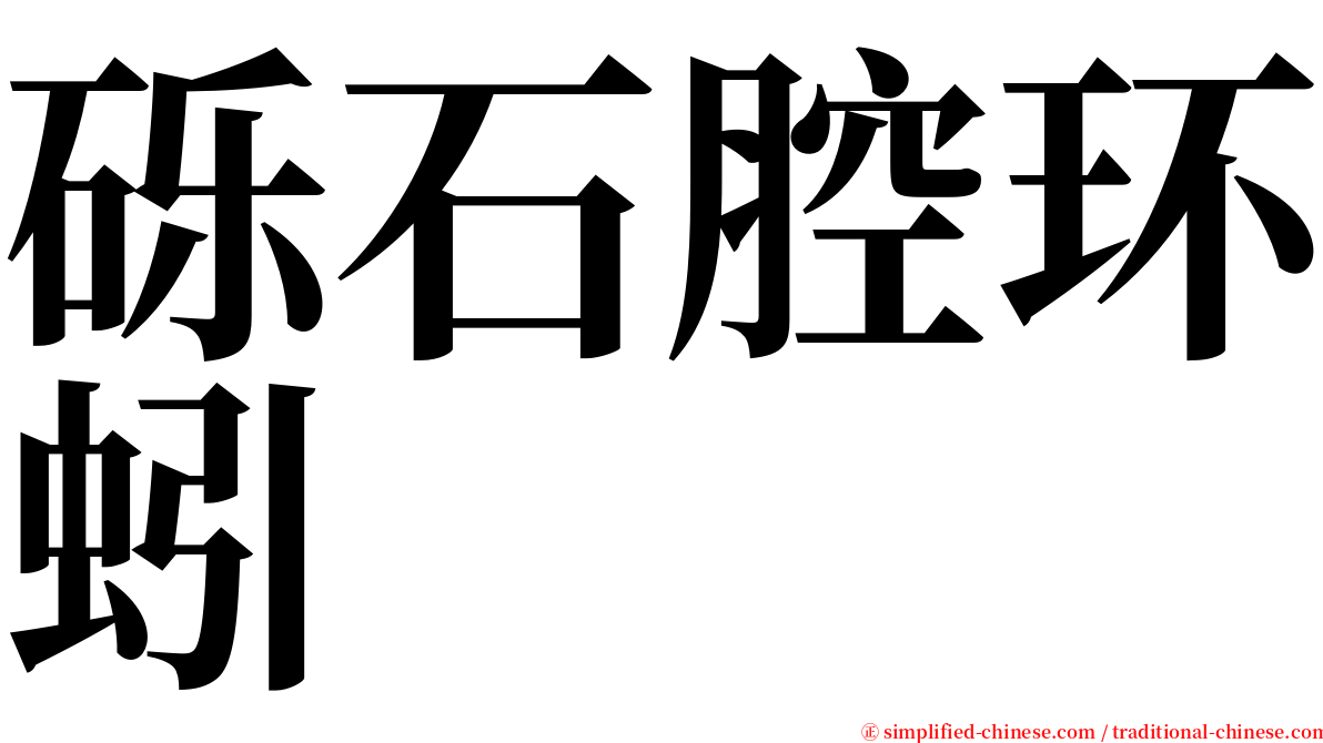 砾石腔环蚓 serif font