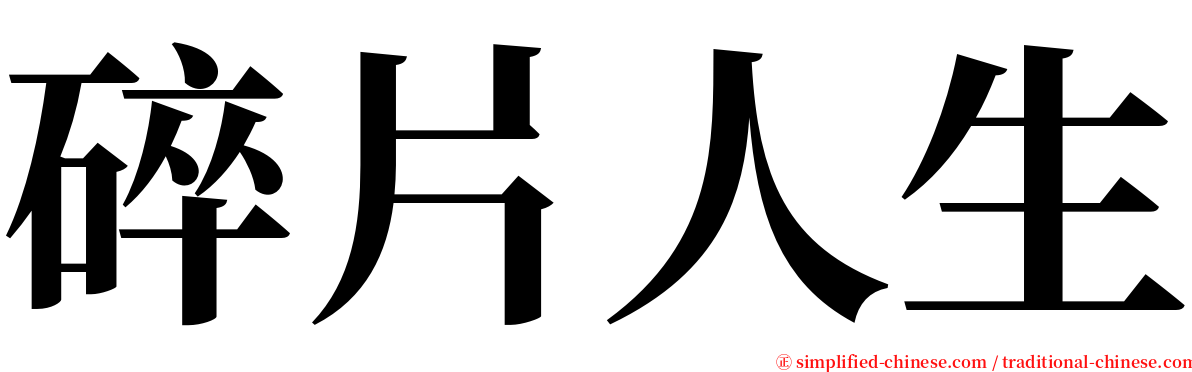 碎片人生 serif font
