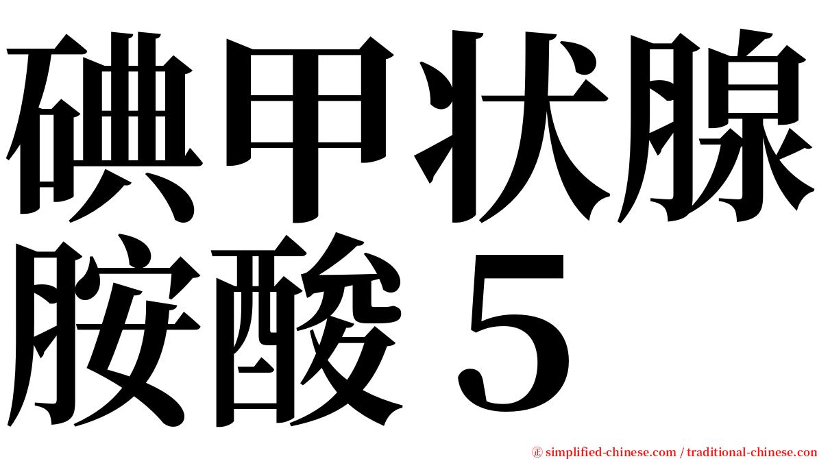 碘甲状腺胺酸５ serif font