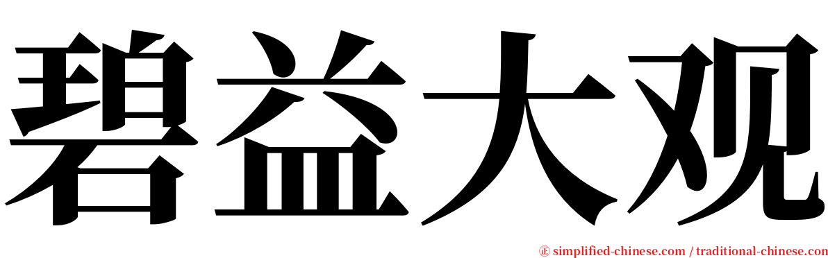 碧益大观 serif font