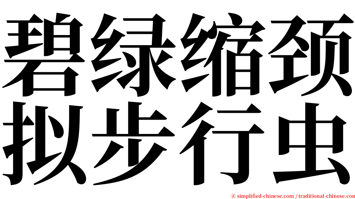 碧绿缩颈拟步行虫 serif font