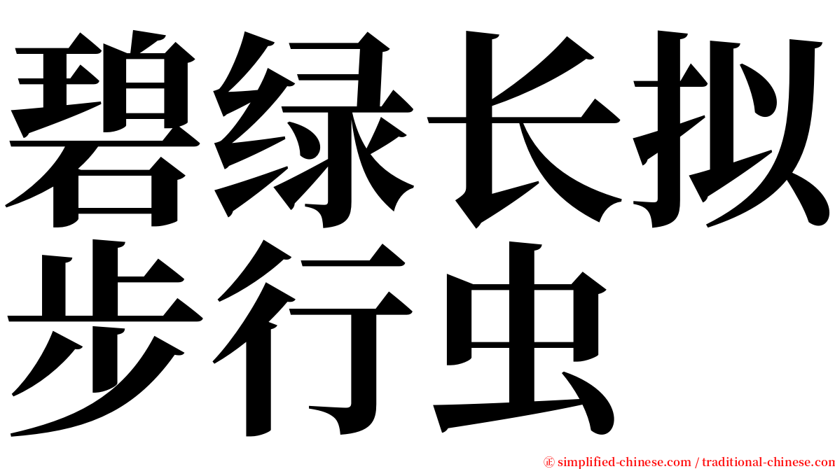 碧绿长拟步行虫 serif font
